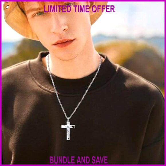 925 Sterling Silver Religious Cross Pendant Necklace 22" Chain Protection Amulet - Picture 6 of 7